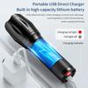 4 In 1 Multi-color Strong Light Flashlight LED Aluminum Alloy Zoom Flash Light Torch Rechargeable Outdoor Camping Lamp