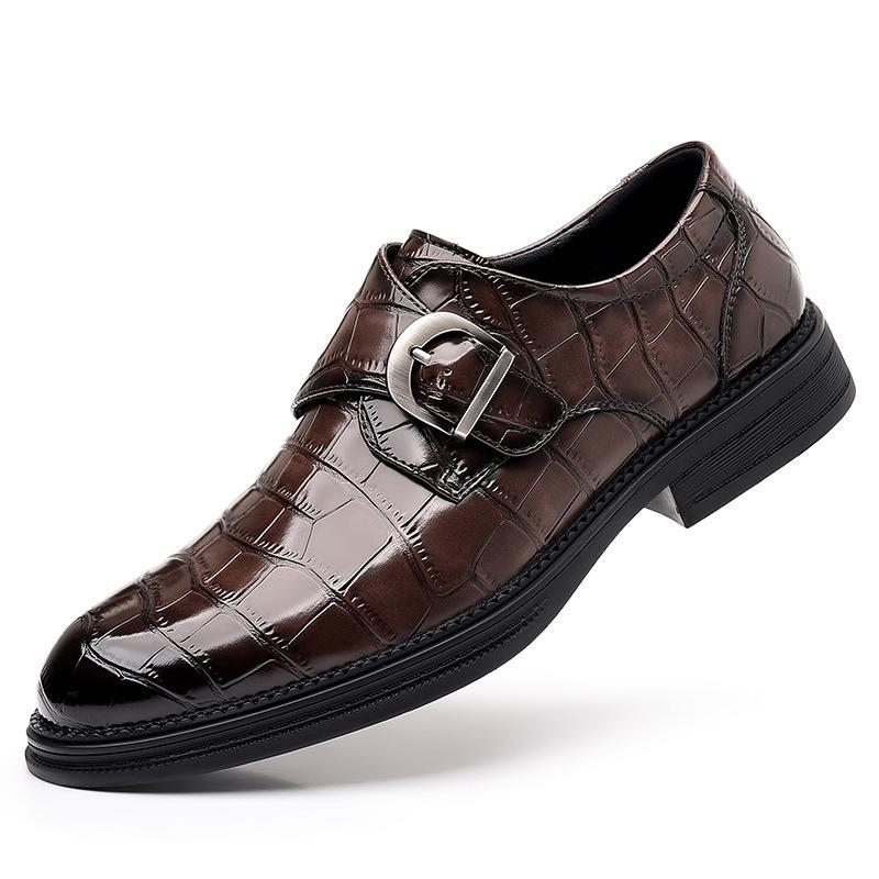 New Men's Business Dress Leather Shoes Leather High-end Brock Shoes British Style Wedding Men's Shoes First Layer Cowhide Shoes