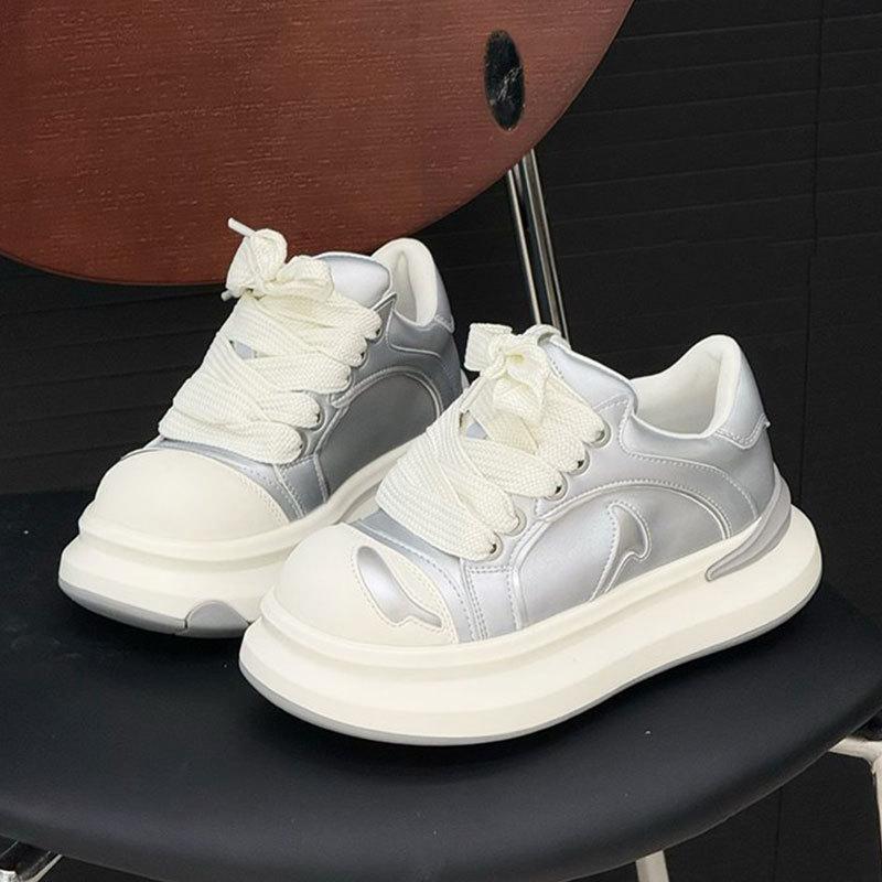 

Graffiti niche design board shoes women s spring summer new color matching country casual sports shoes 40 серебряный