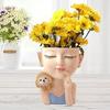 Cute Portrait Gypsum Flower Pot Silicone Mold Epoxy Resin Casting Mold Succulent Vase Cement Clay Mold Pen Holder Mold