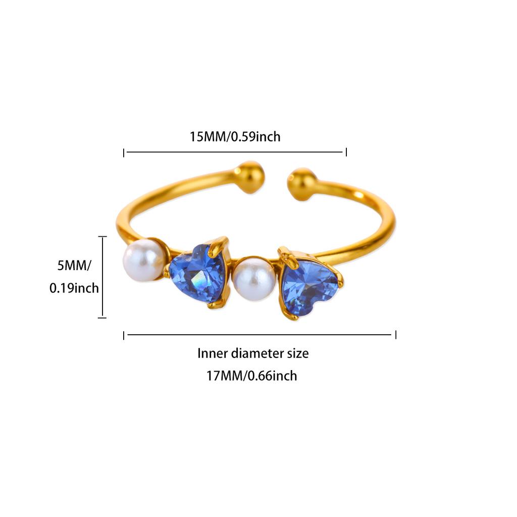 Dainty Horseshoe Buckle Stainless Steel Rings 18K Gold-plated Open Rings Women Golden Wedding Zircon Vacation Accessories Gifts