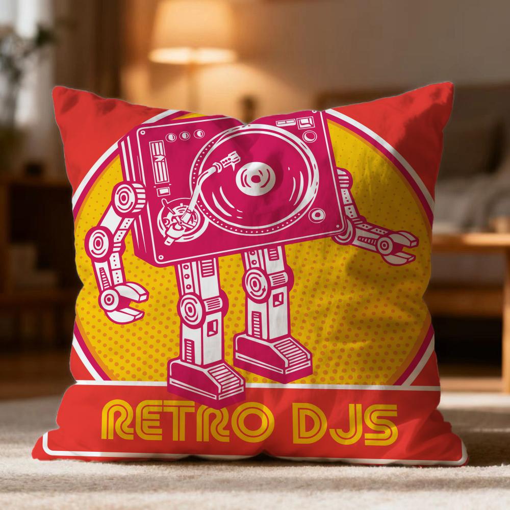 Hot Retro Speaker Cushion Cover Soft Washable Pillow Case Multi-Scene for Couch Bed Travel Office Use