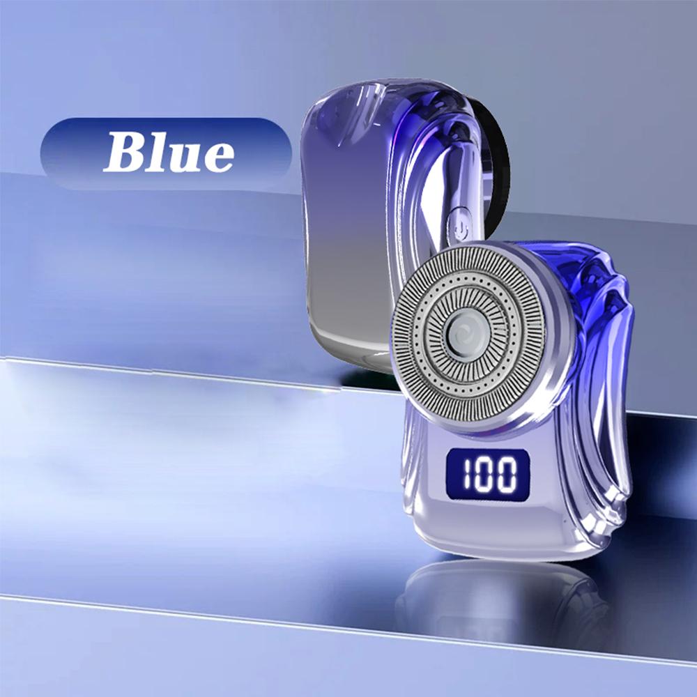 

Портативная электробритва для мужчин, машинка для бритья, триммер для бороды, мини-аккумуляторная бритва для путешествий, машина для разглаживания волос синий