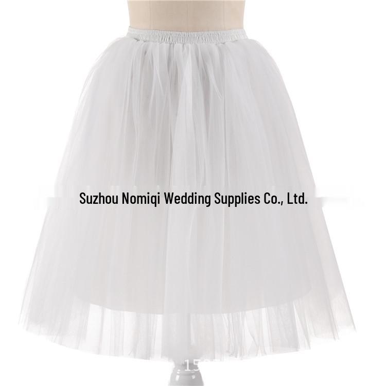 Elegant Five-Layer Tulle Half-Length Puffy Skirt - 65cm Long