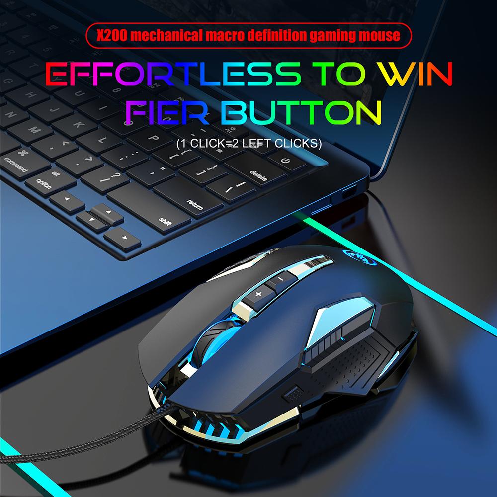 Wired Programmable Gaming Mouse Adjustable 8000 Dpi Portable Usb Computer Game Mice Gamer Accessories With Led Backlit