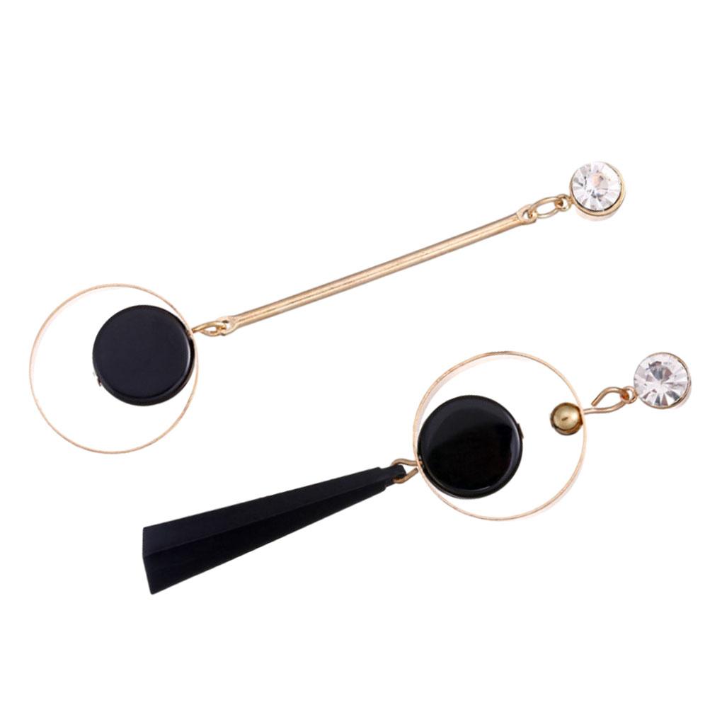 Delicate And Unique Geometric Asymmetrical Pendant Stud Earrings For Women Lightweight And Comfortable Alloy Gift Choice, Silver