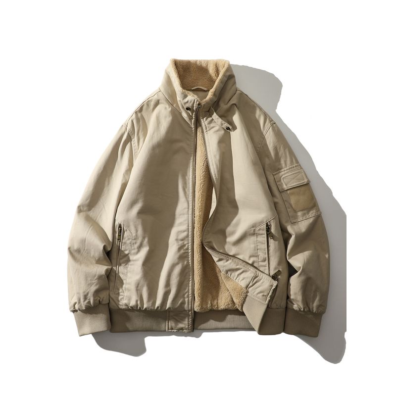 American Classic Old Money Style Harrington G9 Workwear Jacket Cotton-Padded Men s Winter Foreign Trade Men s Clothing Fleece-Lined Thickened Coat Beige L