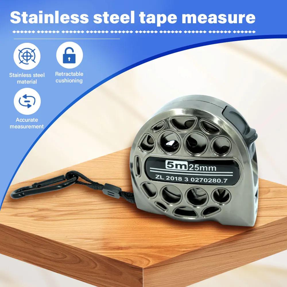 5mx25mm Tape Measure Stainlesssteel Retractable Highprecision Professional Metric Body Measuring Woodworking Construction Tools
