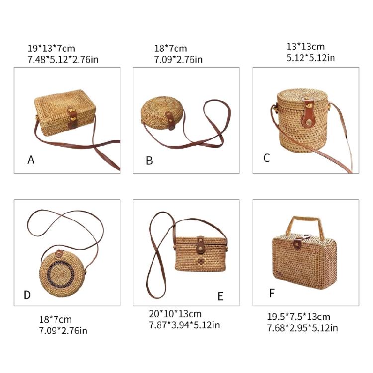 Handwoven Shoulder Bag Crossbody Bags Rattan Bag for Women Girl Vintage Handbag