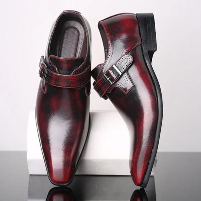 Mode Herren Spitzschuh Britische Herren Lederschuhe Schnalle Niedriger Absatz Einzelner Schuh Große Größe Herrenschuhe Slipper Zapatos Große Größe 48 47 46