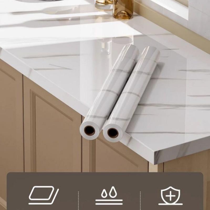 Kitchen-Specific Waterproof and Greaseproof Stickers High-Temperature Resistant Fireproof Wallpaper Countertop Wall Moisture-Proof Easy Installation