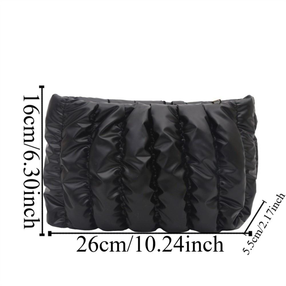 Elegant Puffer Makeup Clutch Purse Space Cotton Toiletry Storage Organizer  Women