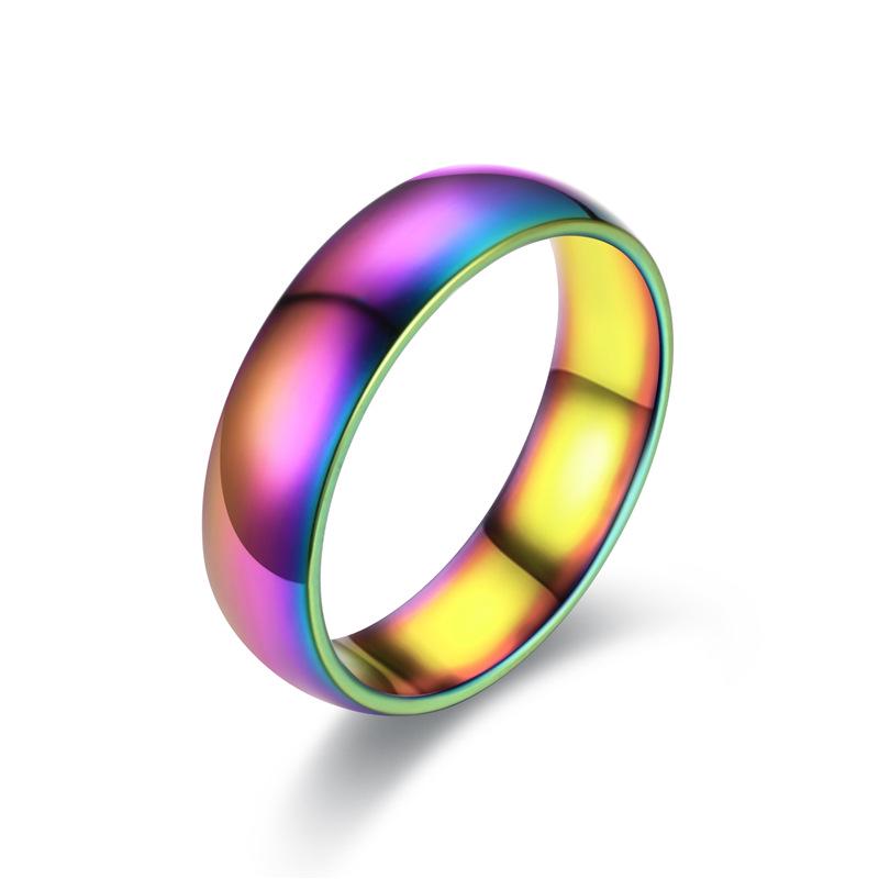 6MM Titanium Steel Korean Style Light Plate Couple Rings - Simple Stainless Steel Jewelry
