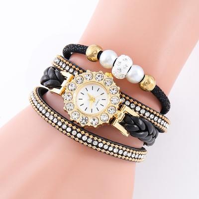 Fashion Circular Lady's Watch, PU Thin Strap Lady's Wristwatch, Lady's Bracelet Watch.