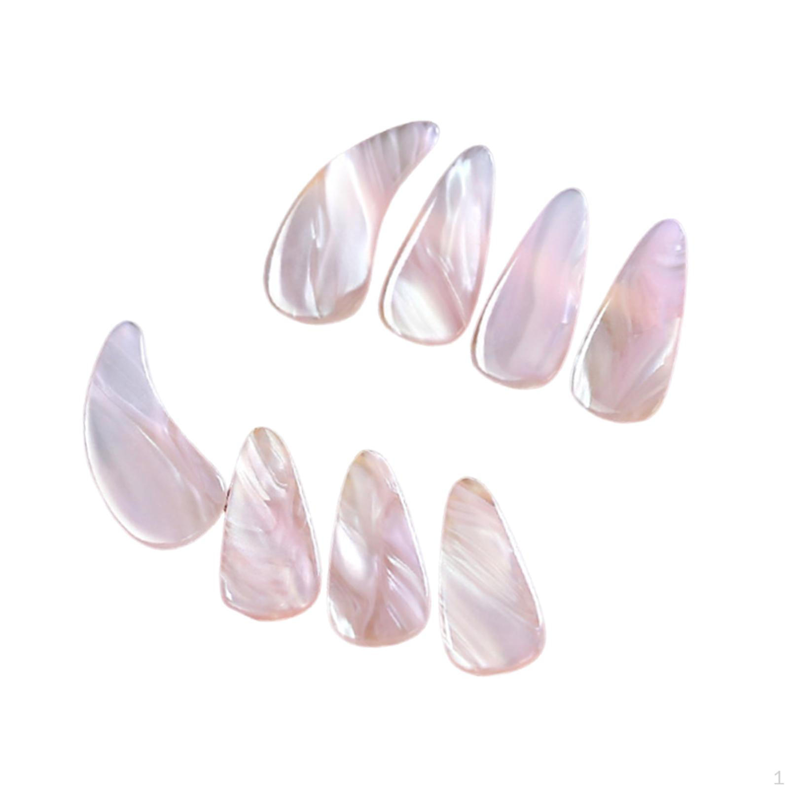 8 Pieces Guzheng Fake Finger Picks Nail for Adults Comfortable Practical Rounded Corner style A