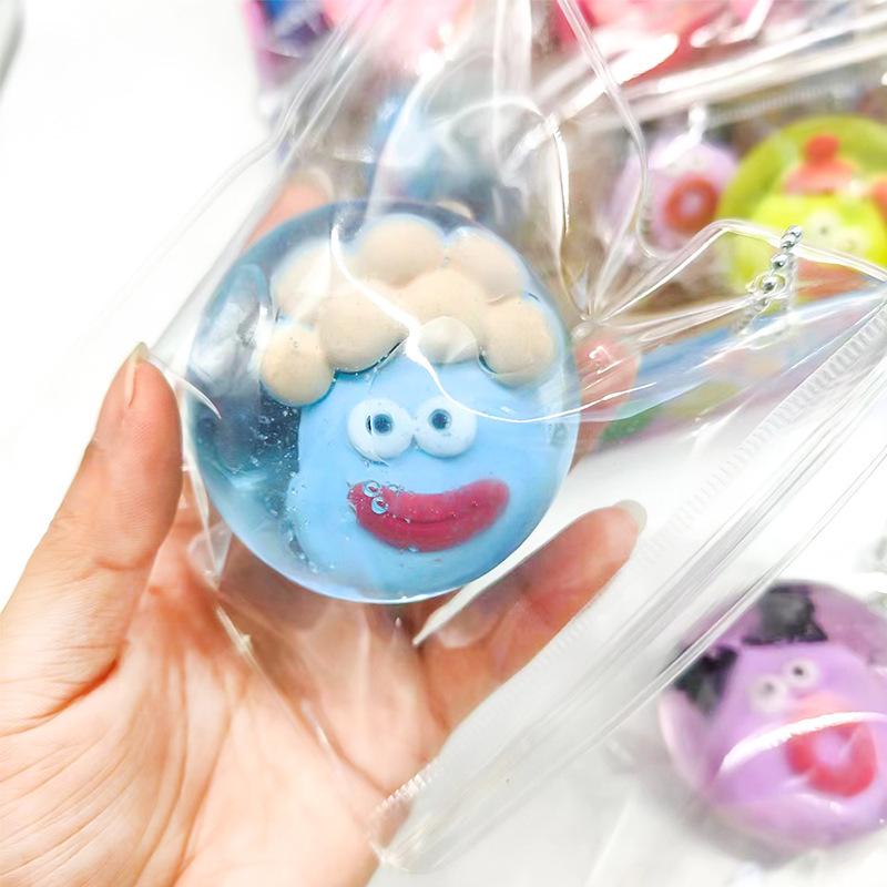 Cute Monster Maltose Syrup Ball Stress Ball Squeeze Toy Fun Slow Bounce Stress Relief Adult Children'S Toy Kawaii Birthday Gift