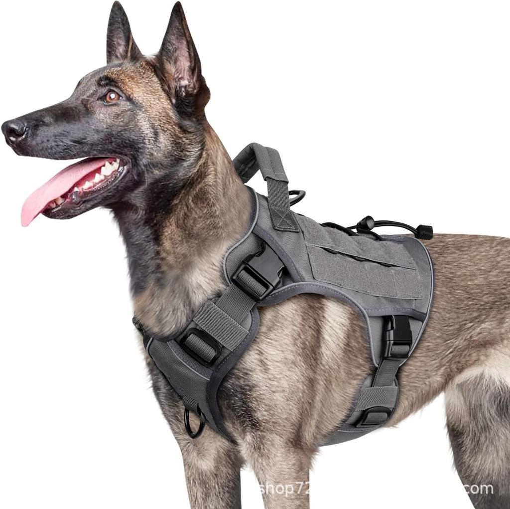 Taktisches Hundegeschirr für große Hunde Verstellbar Kein Ziehen mit Griff Reflektierende Militärweste für Labrador Sibirischer Husky.