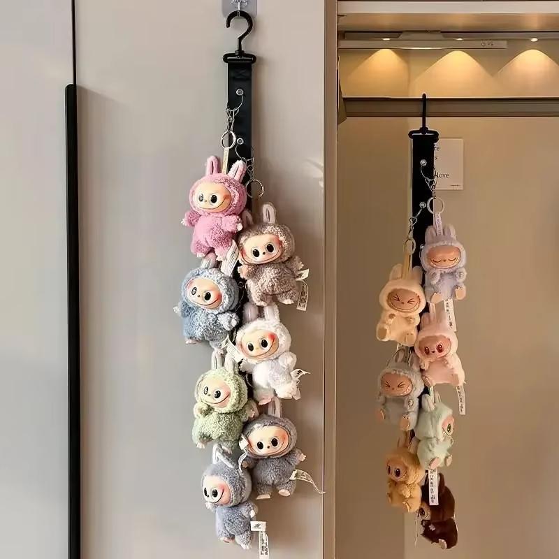 For Labubu Storage Rope With 8 Clips Wall Hanging Plush Doll Pendant Holder Door Closet Organizer for Labubu Collections