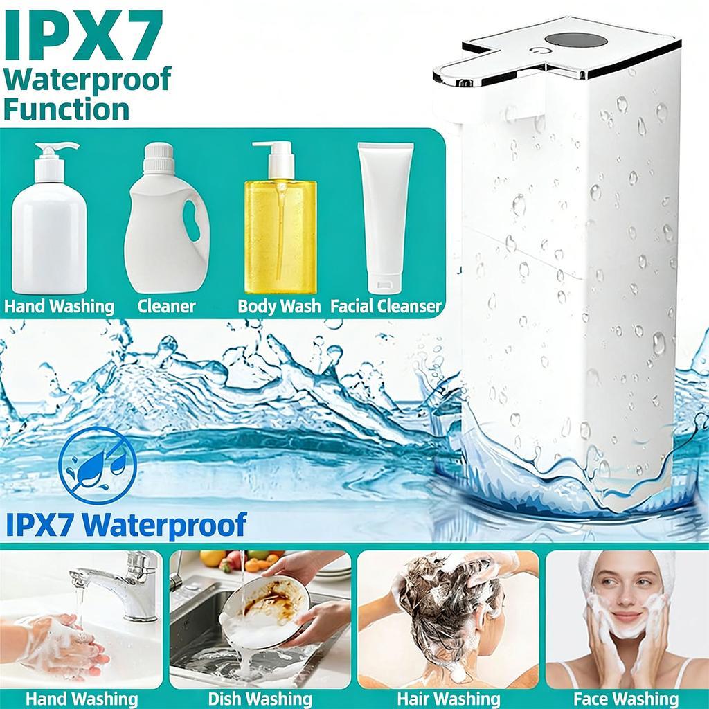 Distributeur Automatique de Savon Liquide Avec Cellule Rechargeable de 1800mAH Et Distance de Détection de 70mm Parfait Pour la Cuisine et la Salle de Bain