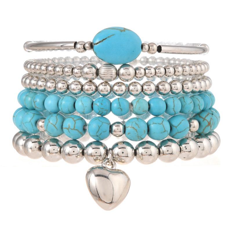 Böhmisches Türkis Perlenarmband Armband Set