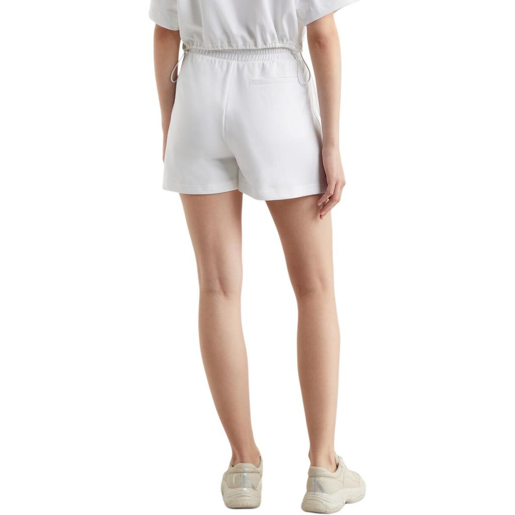 Calvin Klein Solid Color Cool Feel Elastic Waist Pleated Printed Casual Shorts Women shorts Moonlight-White J223328-YAF