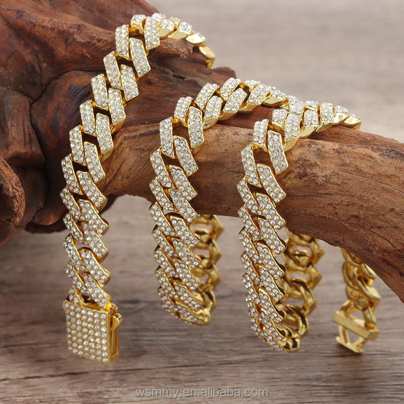 Hip Hop Rapper Sterling Silver Link Chain Custom Moissanite Cuban Bling Diamonds Mens Cuban Link Chain