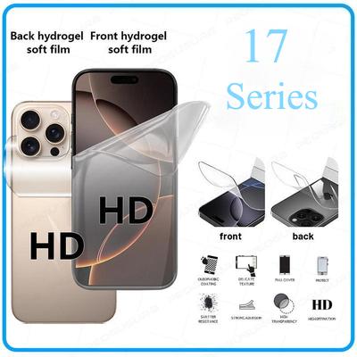 For iPhone Air 17 16 15 14 13 12 11 Pro Max X XS XR Front + Back Hydrogel Film Screen Protector