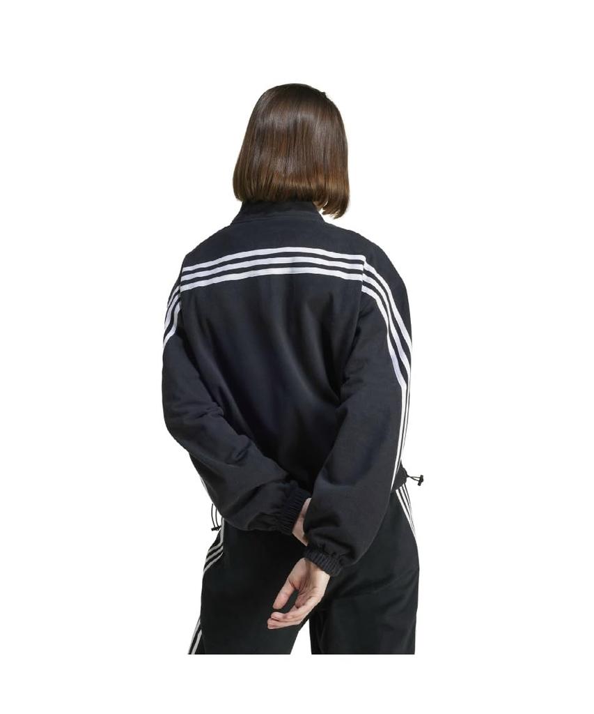 Adidas Future Icon Polar Fleece Zip Top JNV01 Black 3-Stripes 1/4 Women's (IV7511) J/M