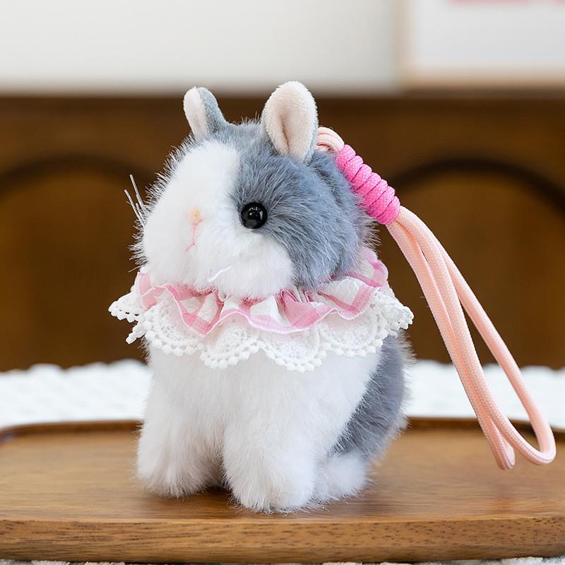 Rabbit Cuter Plush Ornament With Lace Scarf Decoration For Home Office Gift
