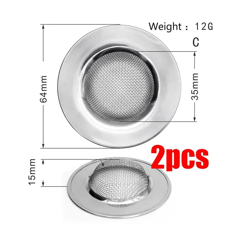 Kitchen Sink Filtration Stainless Steel Mesh Sink Strainer Filtration Bathroom Sink Strainer Drain Hole Filtration Sewer Screen Strainers