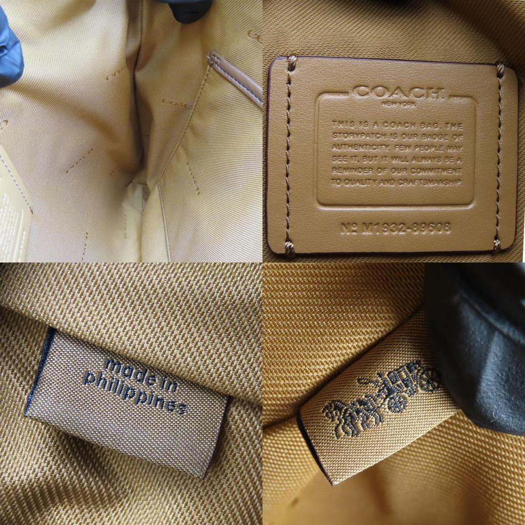 Gebrauchte COACH Umhängetasche 89608 Pferd und Kutsche PVC/Leder weiß Braun Diagonal getragen