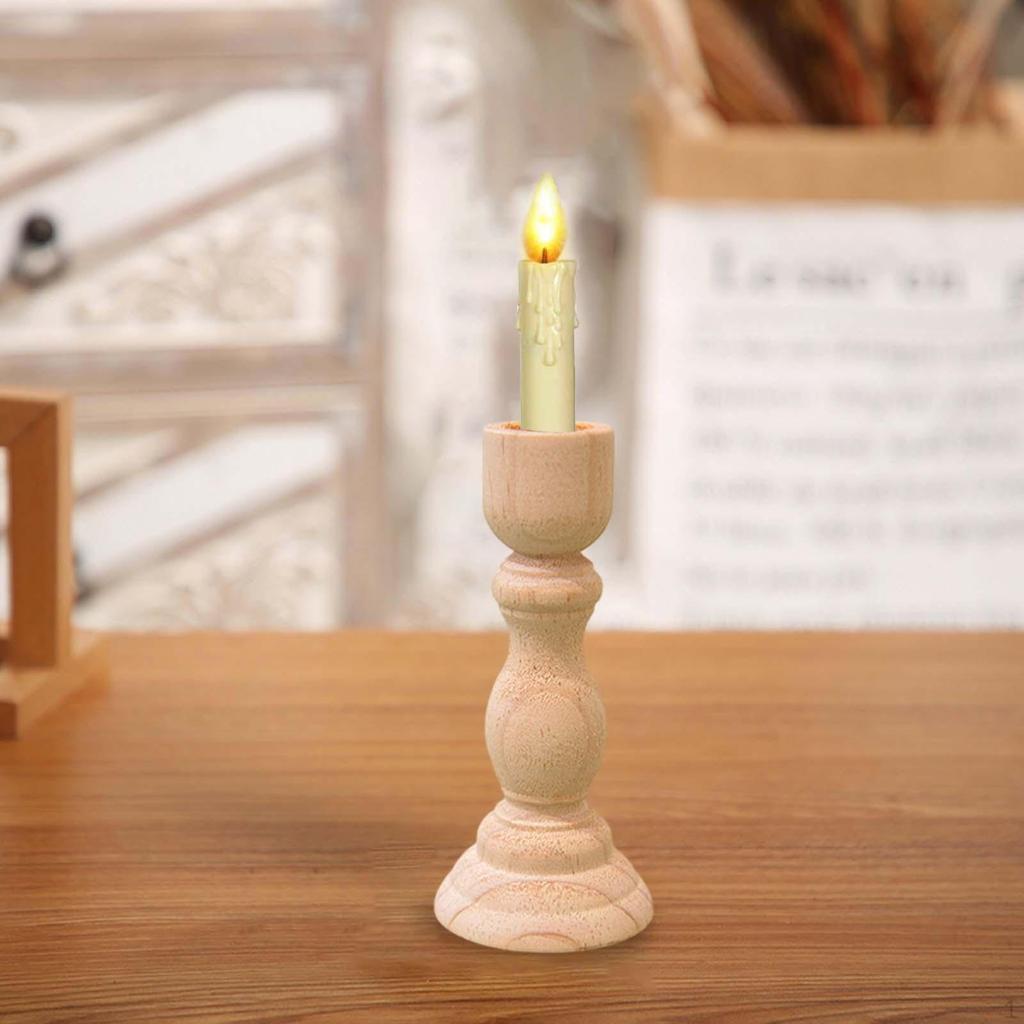 Candle Holder Candlestick Stand Pedestal Photo Props Centerpiece Table Ornament Wooden for Party