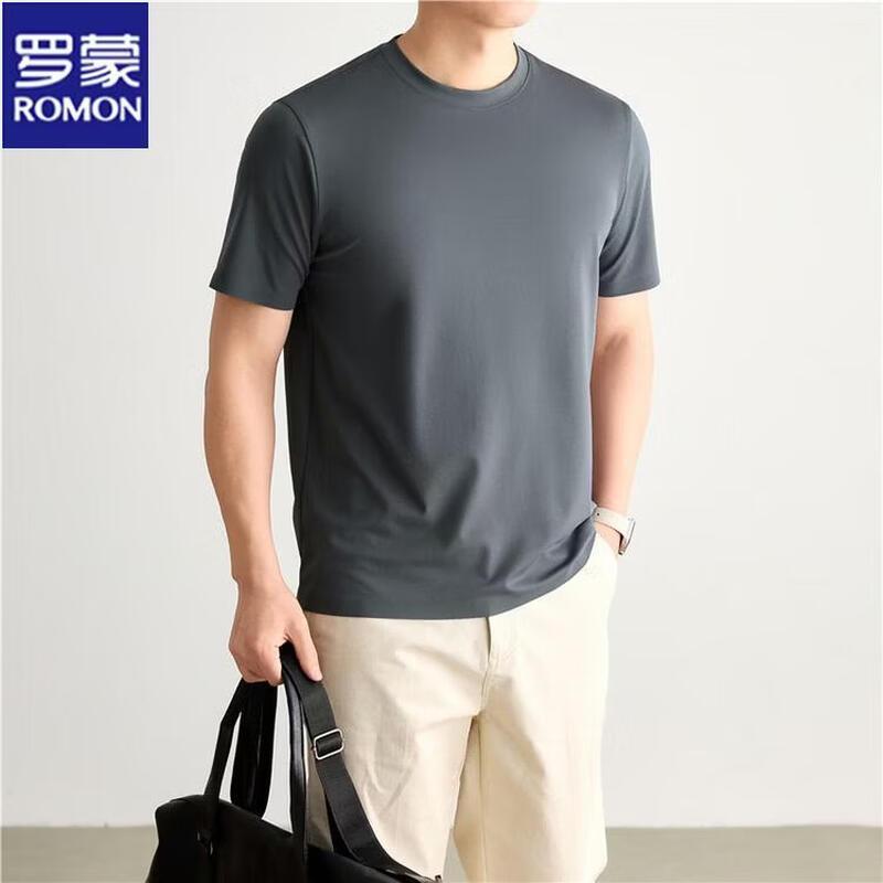ROMON Men's Lyocell Blend Short Sleeve T-Shirt
