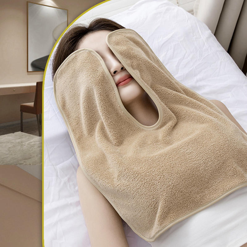 1PC U-Shaped Facial Towels for Estheticians Massage Coral Fleece Split Design Salon Towel Quick Dry Absorbent Spa Washable Head Towel