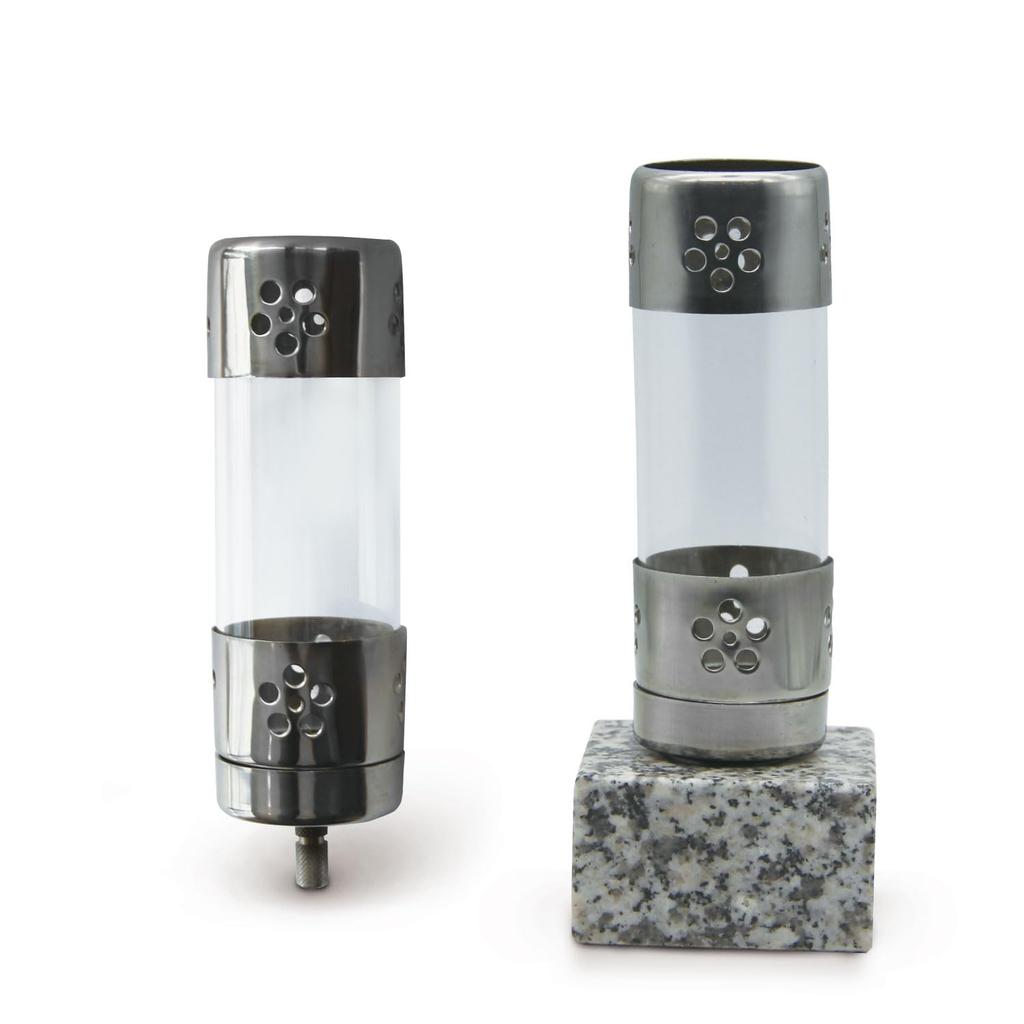 ST Craft ROUGLASS-HOTARU Graveside Candle Holder, Stainless Steel Glass Cylinder, 45 x 45 x 168mm, with Pivot Legs, and Glass Windbreak, for