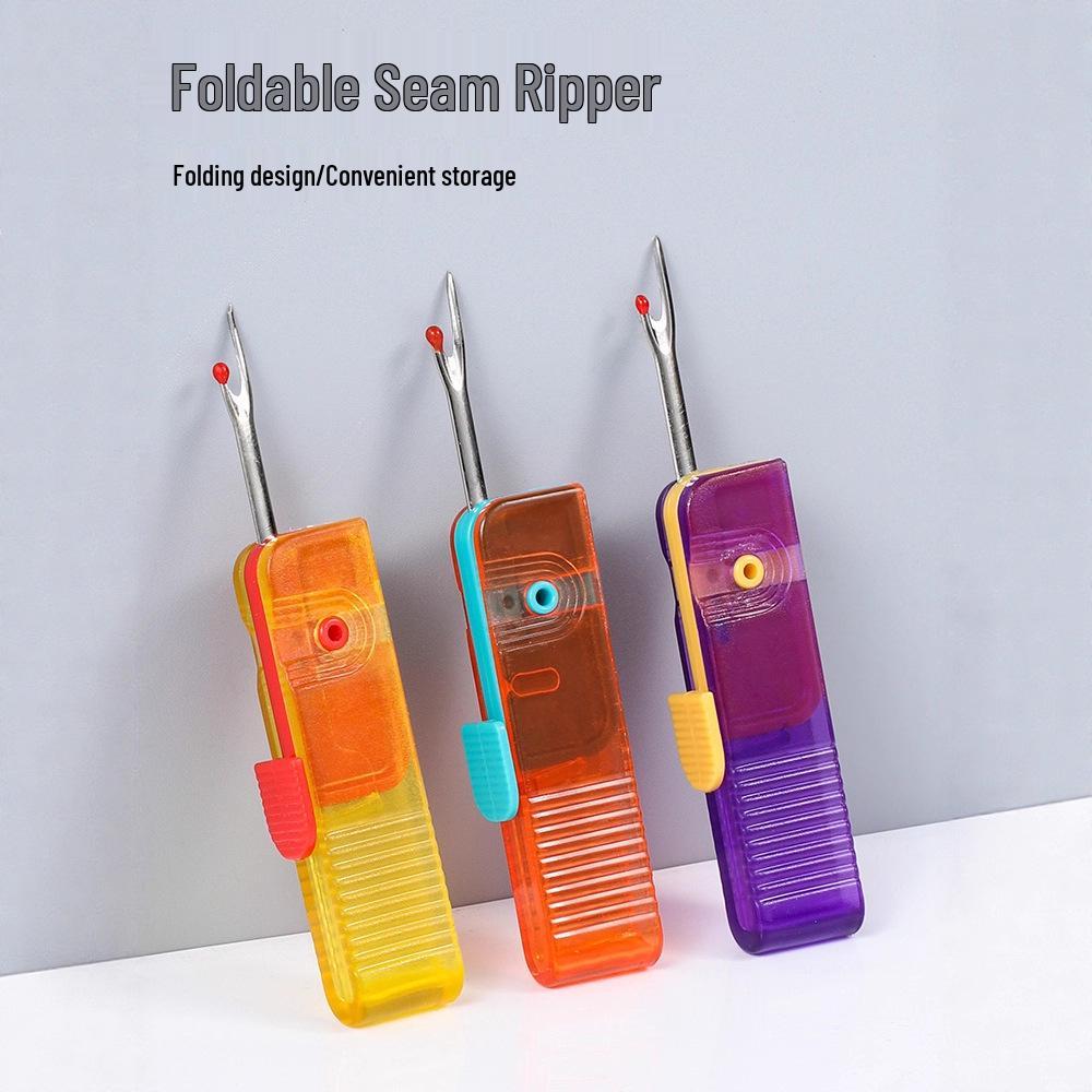 

Compact Foldable Seam Ripper for Clothes and Labels - Portable Sewing Needle Tool for Mending and Thread Picking.