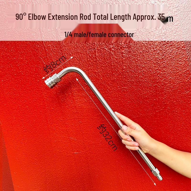 High-Pressure Washer 39cm Stainless Steel Extension Wand with 1/4" Quick Connect Male/Female Connector.