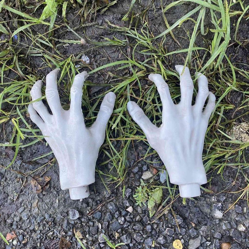 1pc Halloween Decoration Realistic Life Size Skeleton Hands Plastic Fake Human Hand Bone