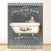 Print Vintage Posters Salle De Bain Le Bain Chalkboard Shabby Fine Wall Art Canvas Pictures French Bathroom Decoration Paintings