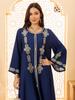 Middle Eastern Floral Embroidered Muslim Jalabiya Robe, Dubai Dress