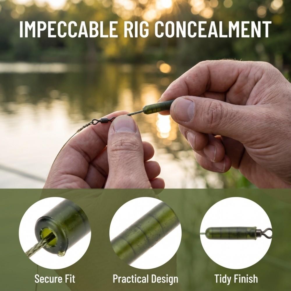 50PCS 26mm Length Carp Rig Sleeves TPR Fishing Hook Link Tubing Sleeve Carp Fishing