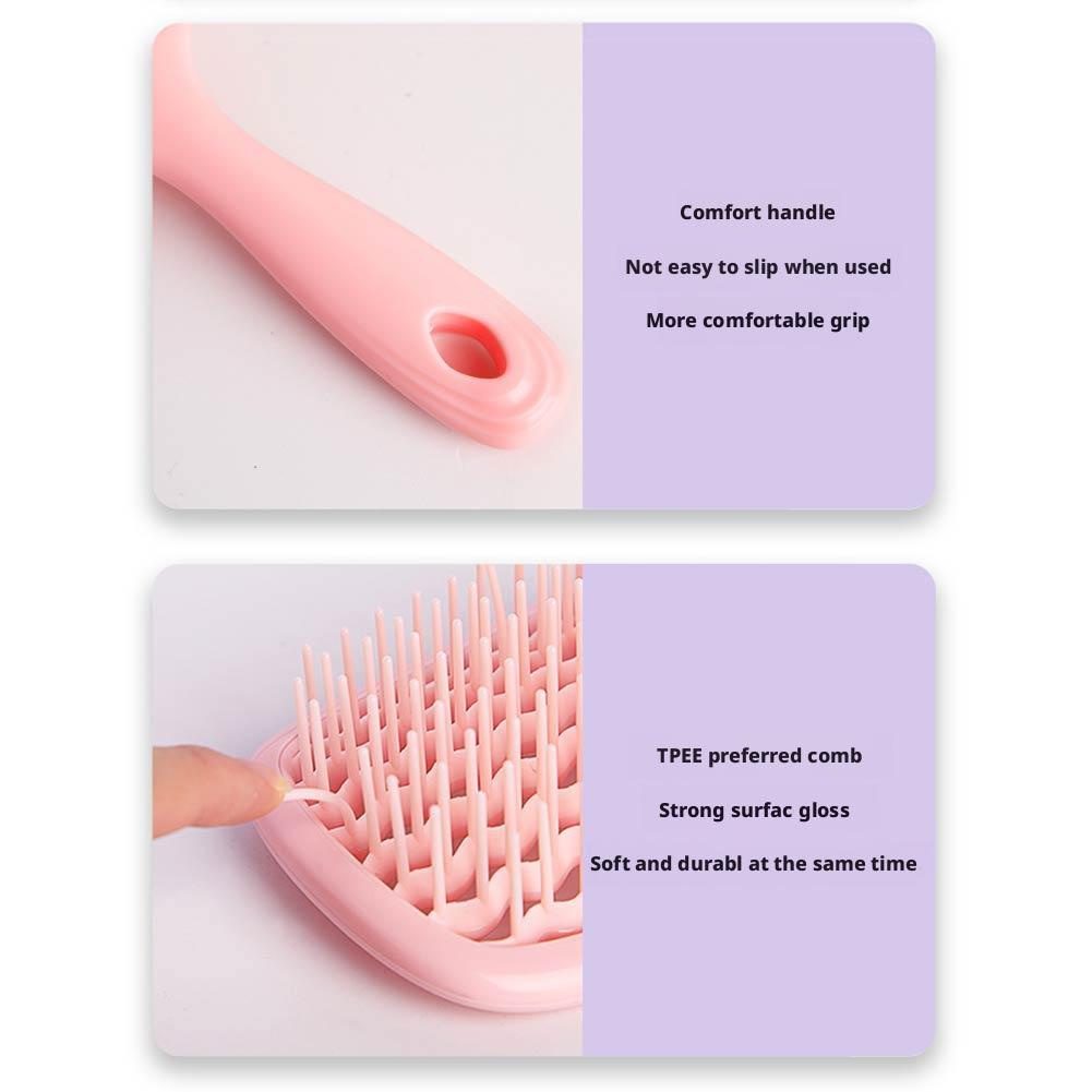 Hair Brush with Air Cushion Hollow Design Scalp Protection Detangling Styling Massage All Hair Types Ventilation Holes