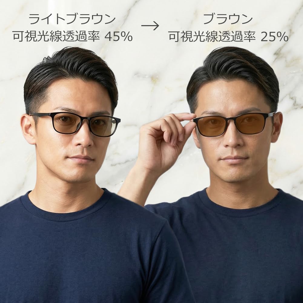 [Eight Tokyo] Polarized Photochromic Sunglasses for Men, Blue Light Blocking, Glasses for Sports, Exercise, Driving, Golf, Running, Jogging, UV