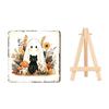 Holiday Gift for Autumn Lovers Halloween Wood Tabletop Sign with Mini Easel, Cute Pumpkin Ghost Decorative Plaques Cafe Plaque, Rustic Ornament