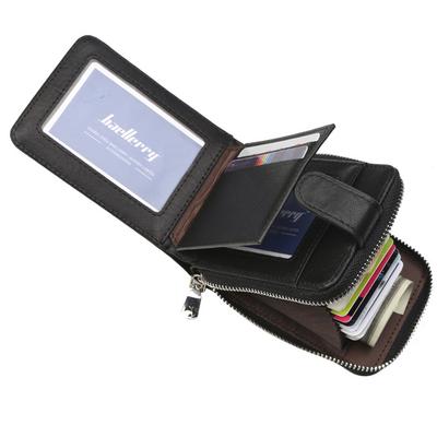 Men S Wallet PU Leather Credit Card Holder Bifold Zipper Thin Pocket Father S Day Birthday Gift