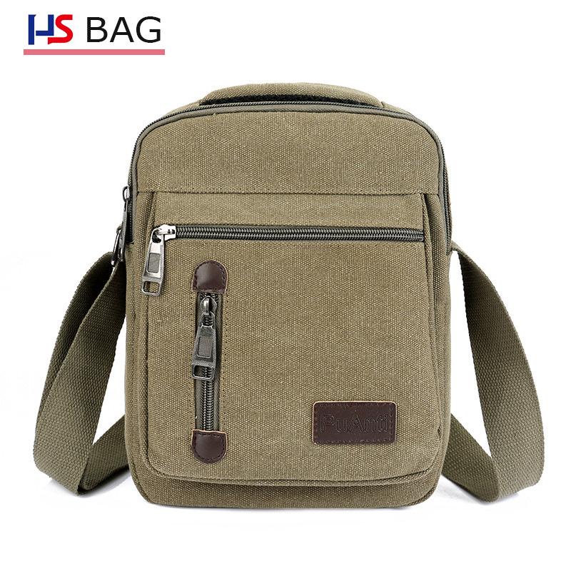 

Men s Compact Canvas Crossbody Bag - Casual, Outdoor, Business, Travel Shoulder Bag 12 Inch