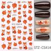 1 Blatt Herbstblatt Karomuster Linie Klebe-Slider Niedliche Kürbis-Nagelsticker Abziehbilder Herbst Erntedankfest Nageldesign Zubehör