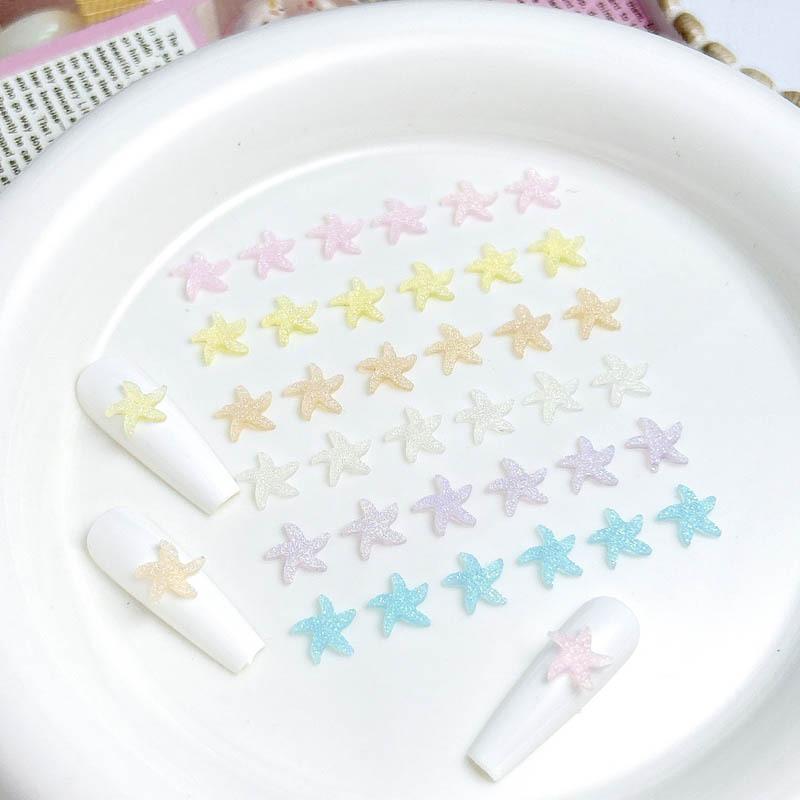 Starfish Nail Art Accessories Japanese Fresh Sweet Ocean Series Fine Glitter Nail Wearable Nails Earrings Accessories
