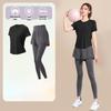 Women's High-End Short-Sleeve Sport T-Shirt & Fitness Set - Breathable, Quick-Drying Yoga and Running Wear