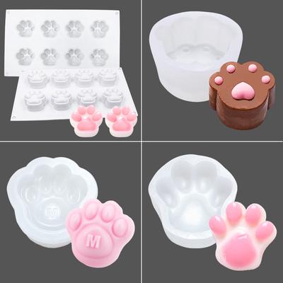 Silicone Mould 8 Cat Paw Cake Mould Dog Paw Mousse Cake Mould Ice Cream Jelly Silicone Mould